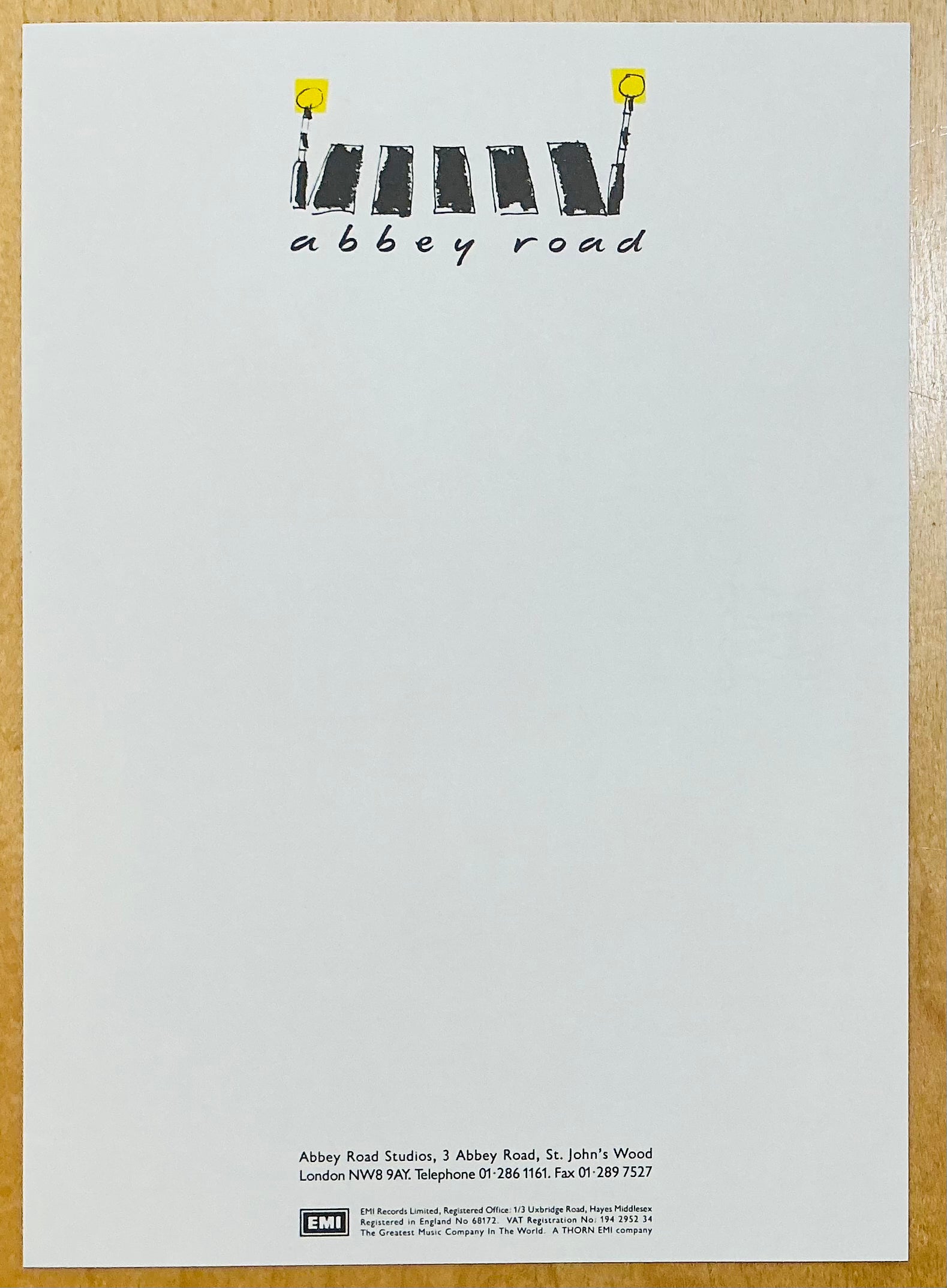 Beatles Original Abbey Road Studios Notepaper 1990s