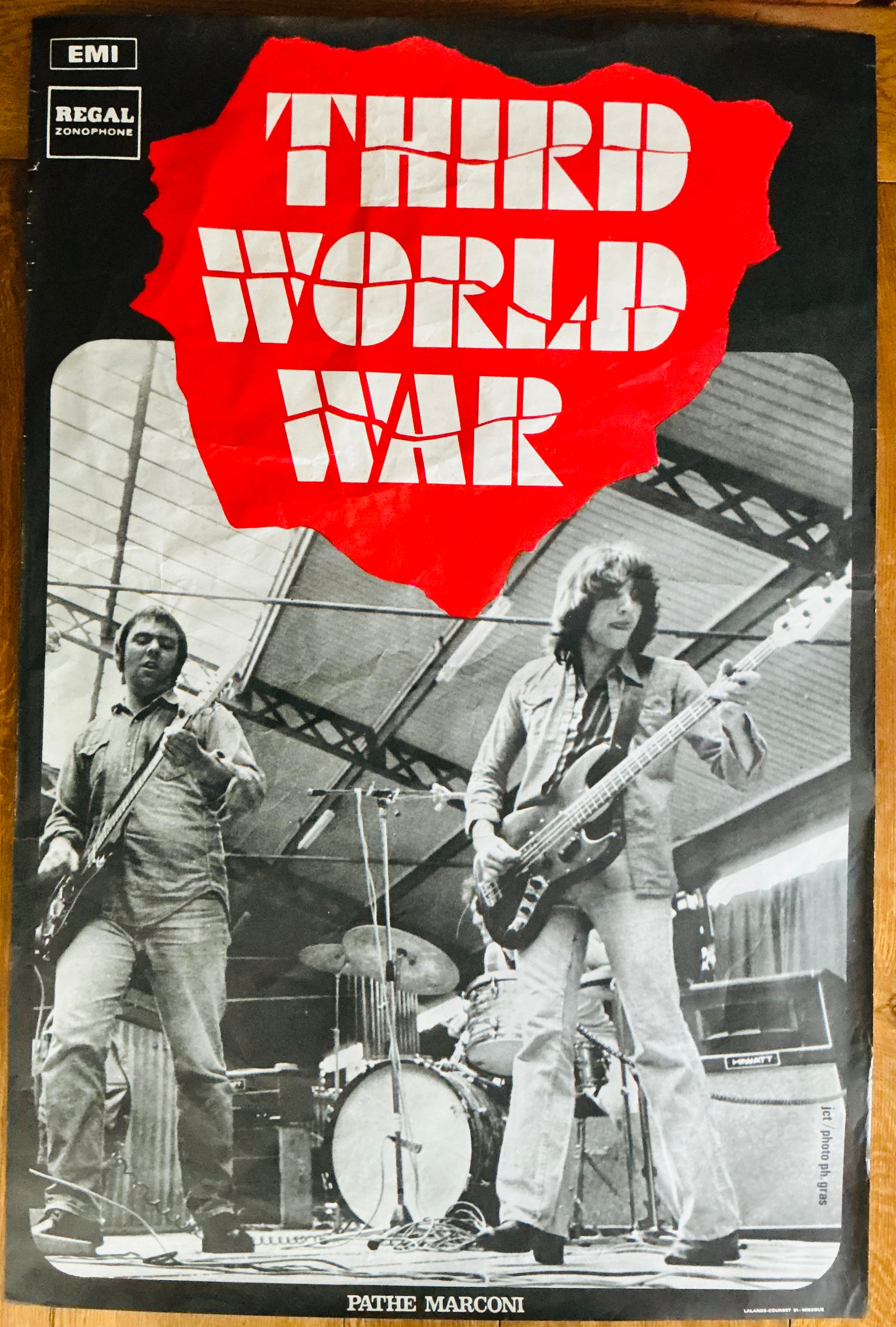 Third World War Debut Album Original Promo Poster Regal Zonophone Records France 1971