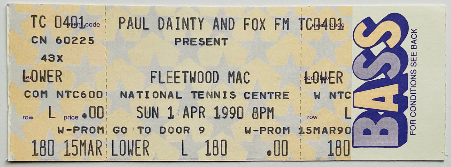 Fleetwood Mac Original Unused Concert Ticket National Tennis Centre Melbourne 1st Apr 1990