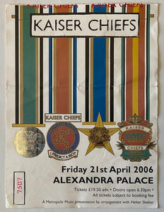 Kaiser Chiefs Original Used Concert Ticket Alexandra Palace London 21st Apr 2006