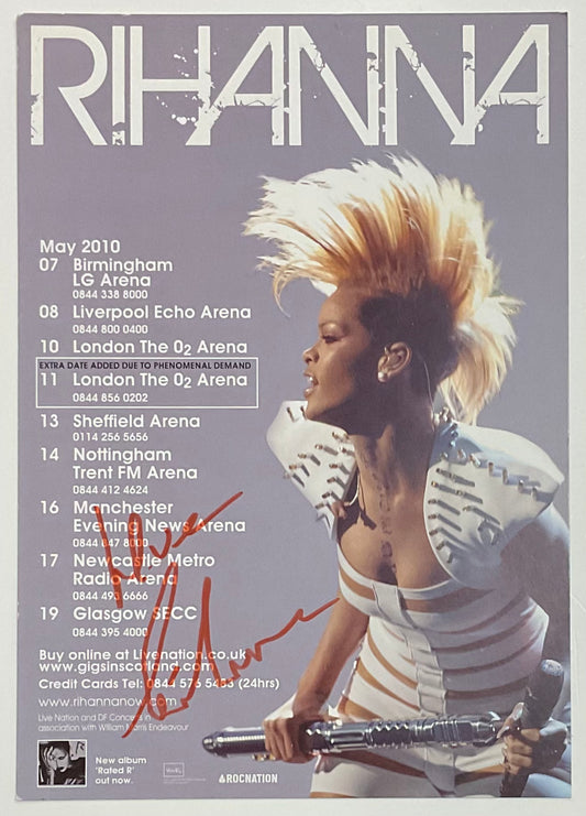 Rihanna Original Signed Autographed Handbill Flyer UK Tour 2010