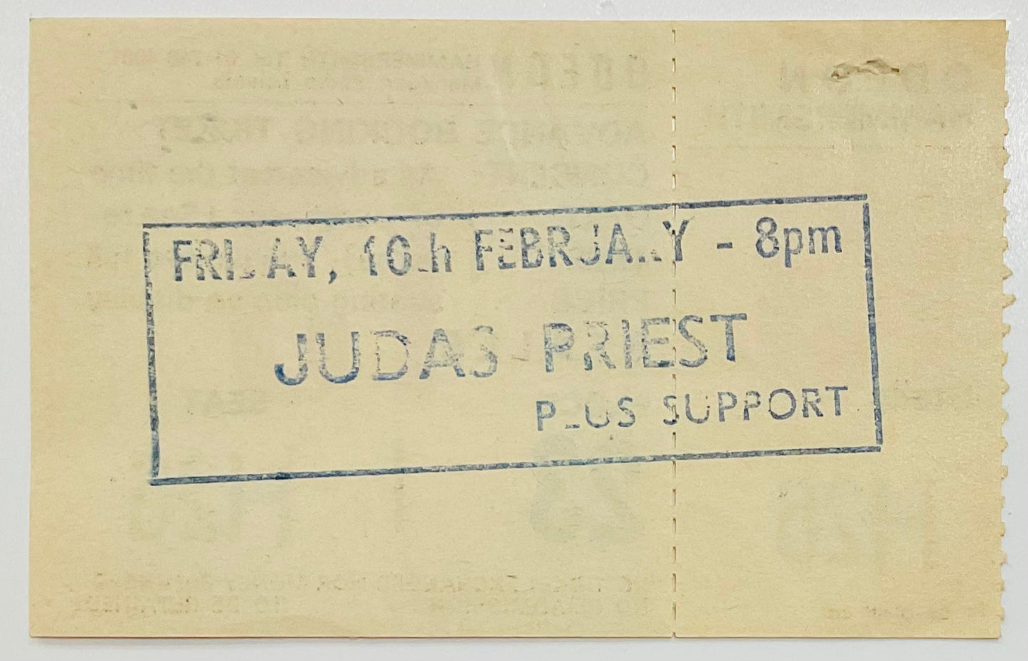 Judas Priest Original Unused Concert Ticket Hammersmith Odeon London 10th Feb 1978