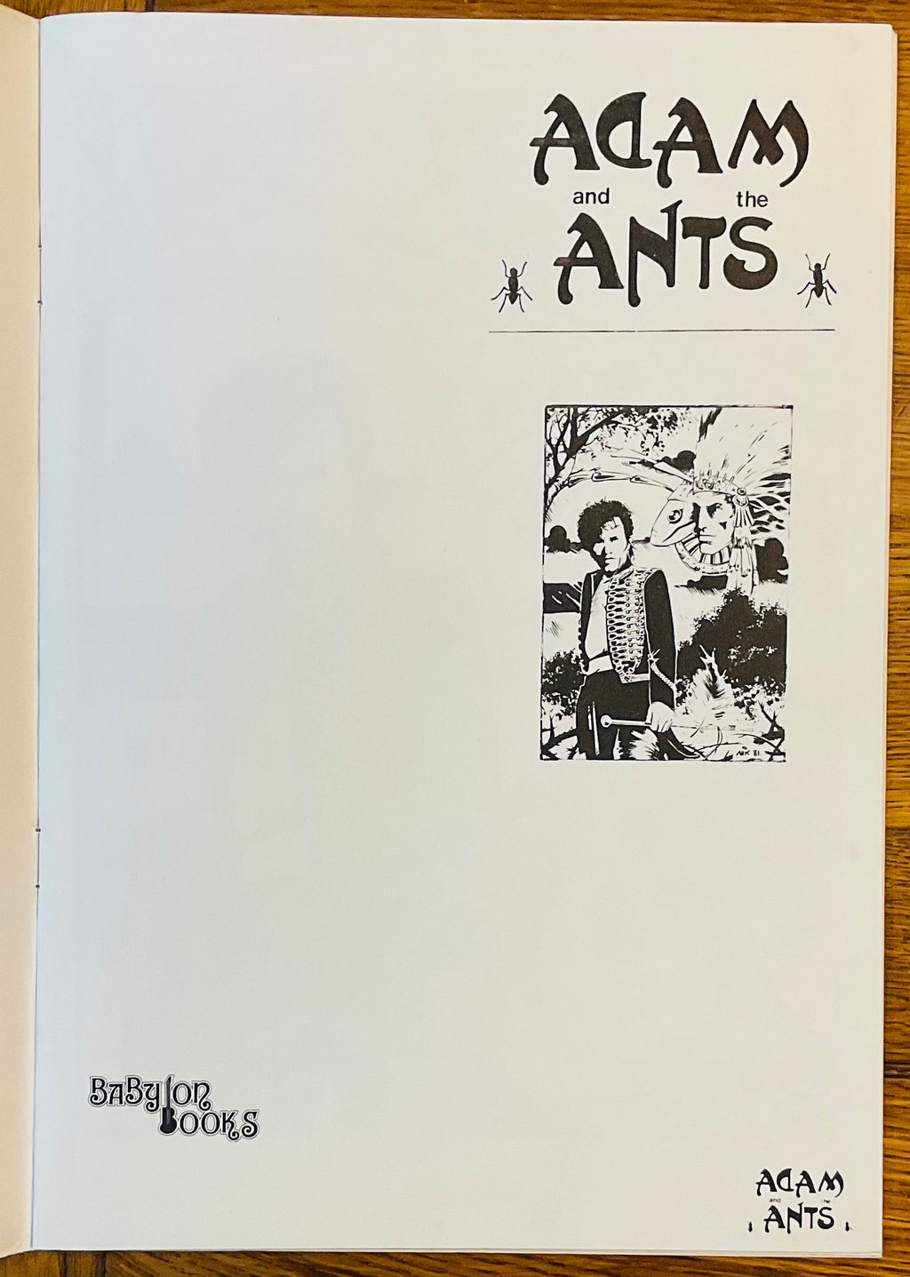 Adam & the Ants Antwarriors Original Softback book Babylon Books UK 1981