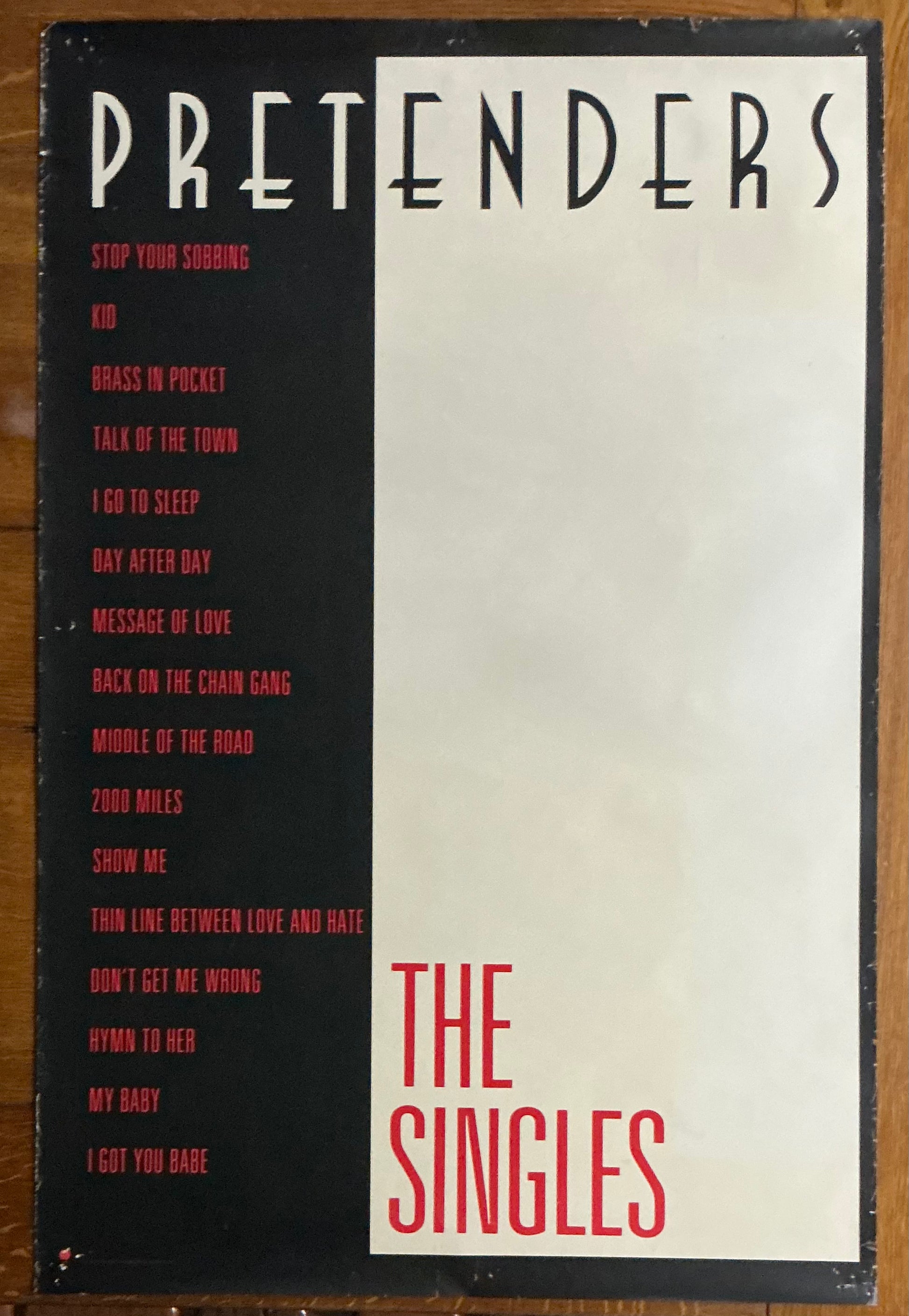 Pretenders The Singles Original Promo Poster WEA Sire Records 1987