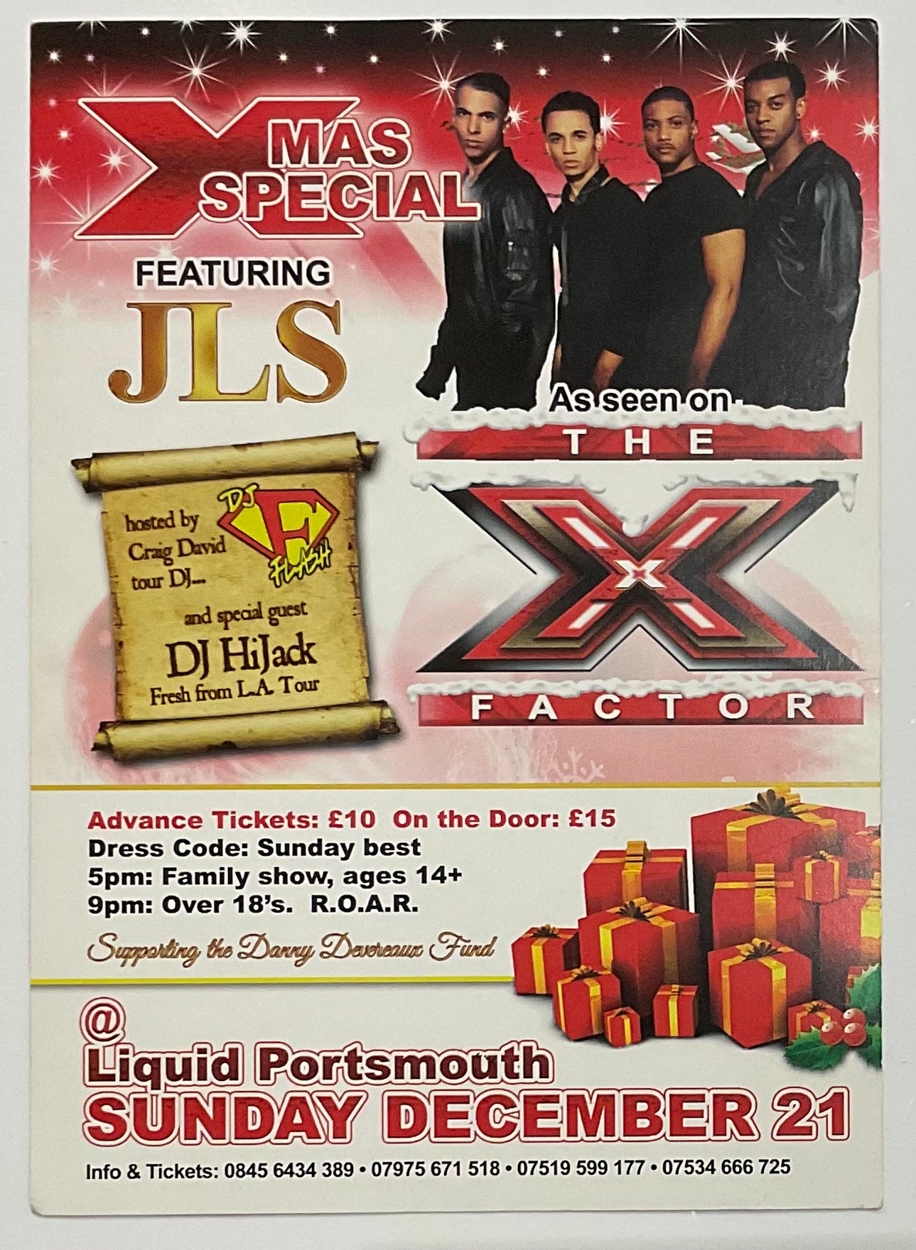 JLS Original Signed Autographed Handbill Flyer Xmas Special Liquid Portsmouth