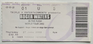 Pink Floyd Roger Waters Original Used Concert Ticket Wembley Arena London 27th June 2002