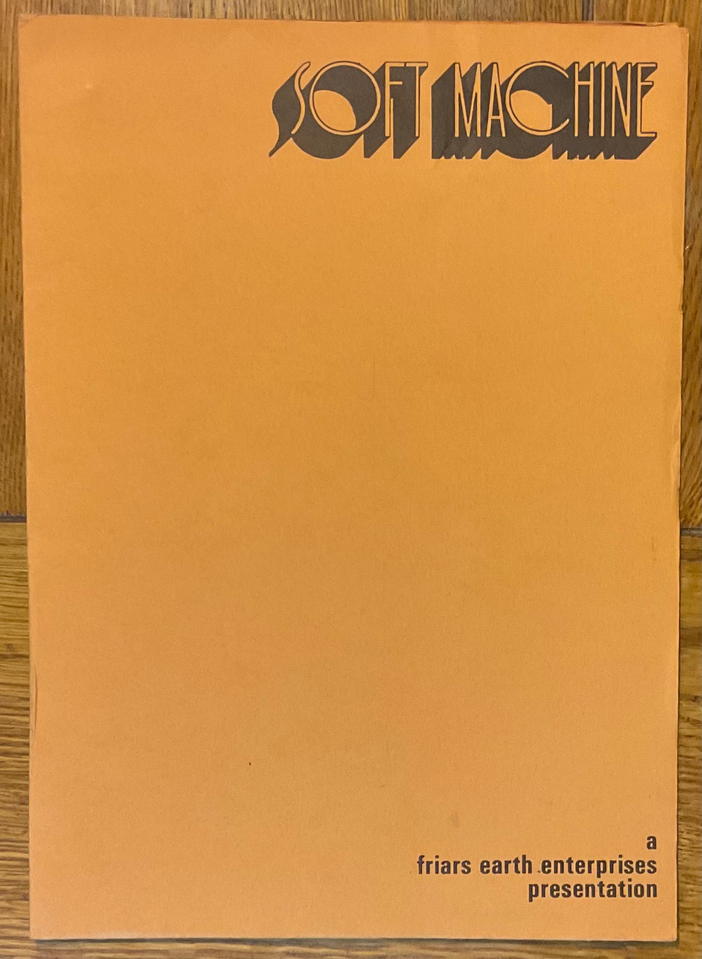 Soft Machine Original Concert Programme Town Hall Watford 15th Apr 1971