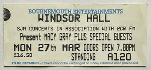 Macy Gray Original Used Concert Ticket BIC Bournemouth 27th Mar 2000