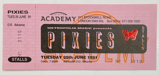 Pixies Original Unused Concert Ticket Brixton Academy London 25th June 1991