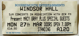 Macy Gray Original Used Concert Ticket BIC Bournemouth 27th Mar 2000