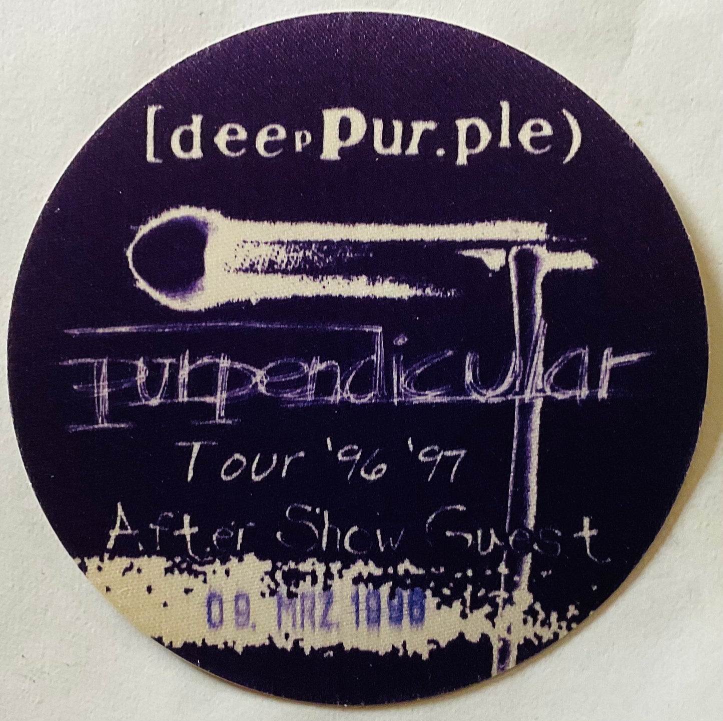 Deep Purple Original Unused Concert Backstage Pass Ticket Brixton Academy London 9th Mar 1996