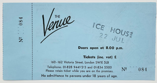 Icehouse Original Unused Concert Ticket The Venue London 22nd Jul 1981