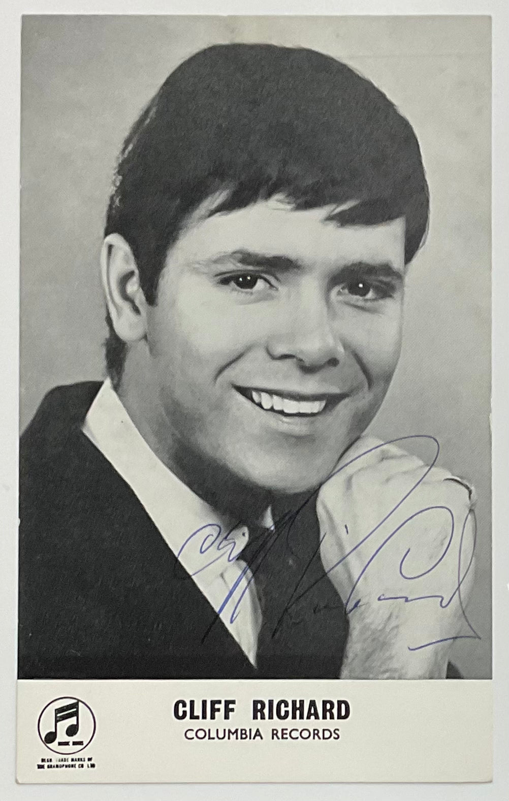 Cliff Richard Original Promo Publicity Card Columbia Records