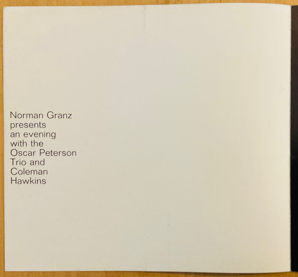 Oscar Peterson Coleman Hawkins Original Concert Programme European Tour Oct 1967