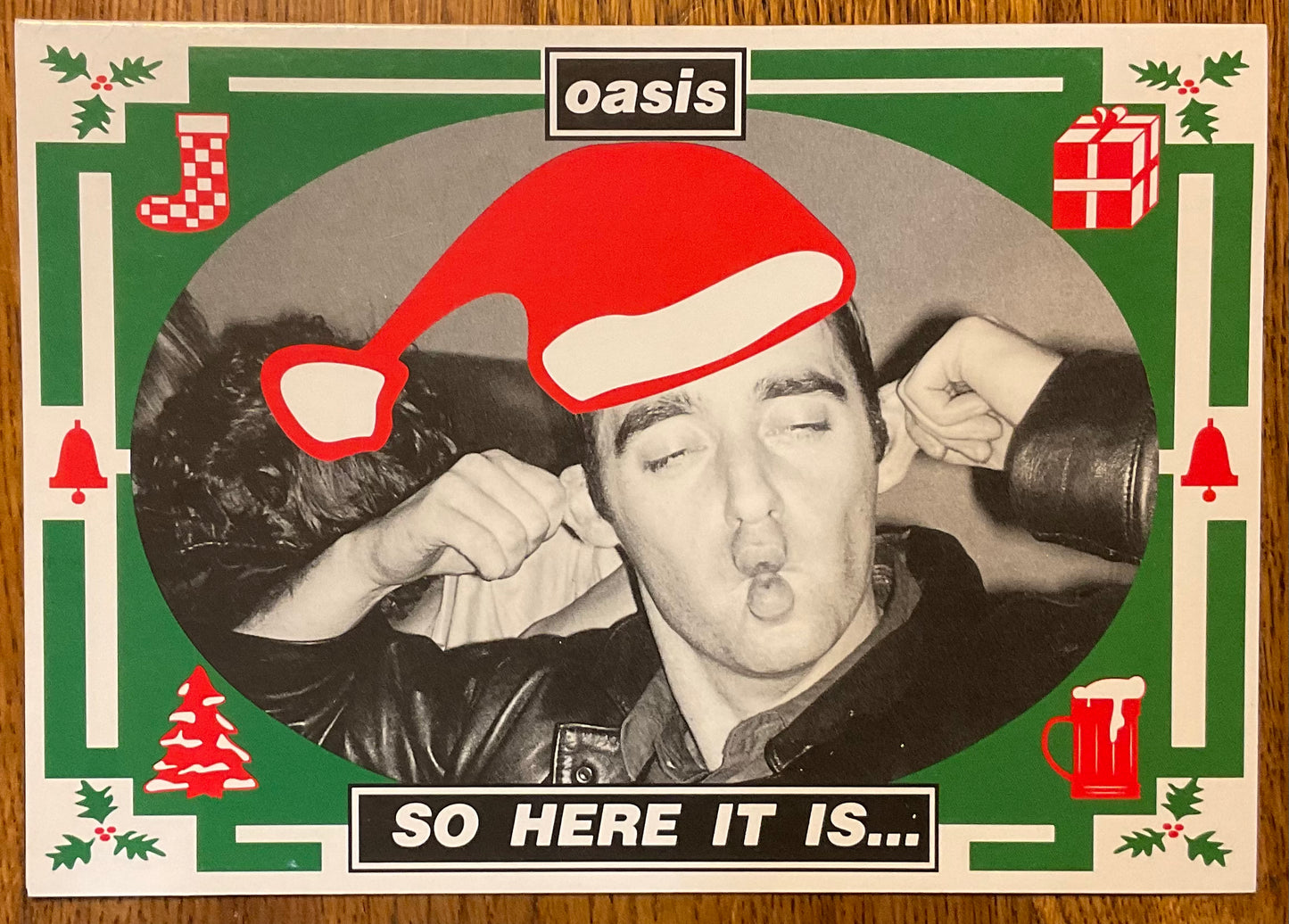 Oasis Original Official Fan Club Christmas Card 1994