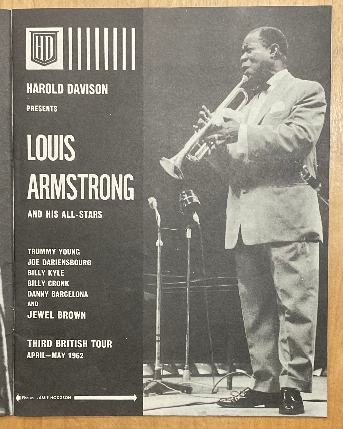 Louis Armstrong Original Concert Programme UK Tour 1962