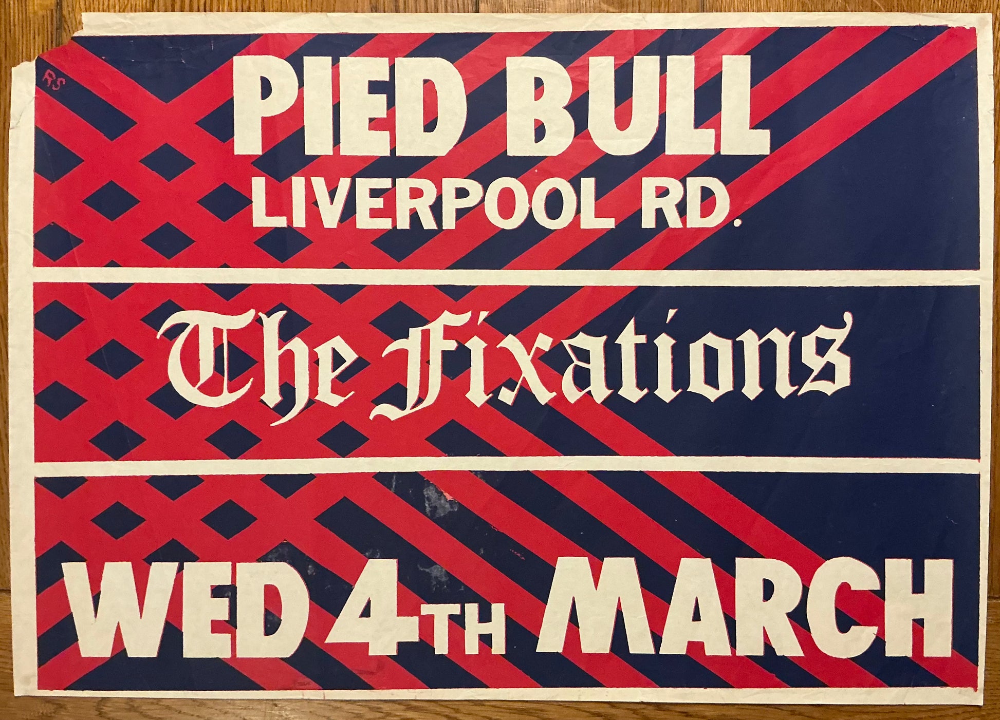 Fixations Original Promo Concert Tour Poster Pied Bull Islington London 4th Mar 1982