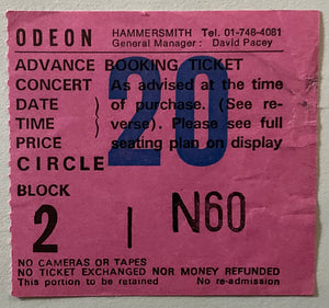 Jethro Tull Original Used Concert Ticket Hammersmith Odeon London 29th Oct 1987