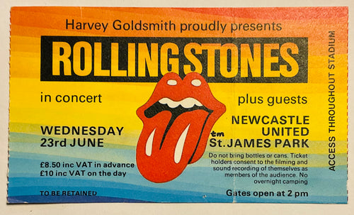 Rolling Stones Original Used Concert Ticket St James Park Newcastle 23rd June 1982