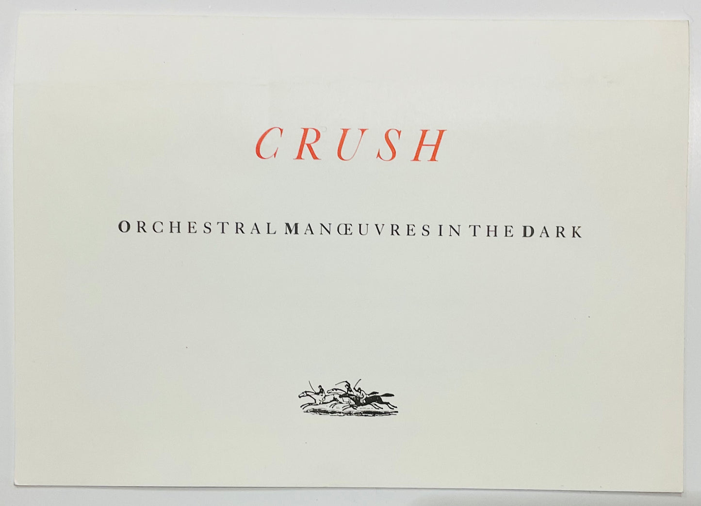 OMD Crush Launch Party Invitation Ticket Windsor Race Track 17th Jun 1985