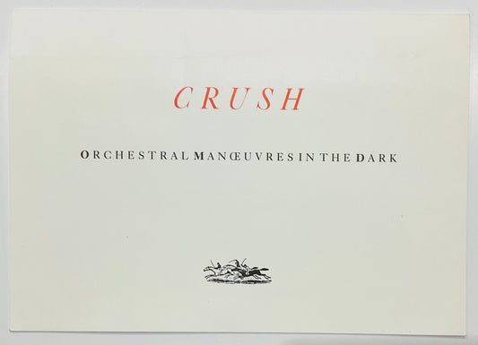 OMD Crush Launch Party Invitation Ticket Windsor Race Track 17th Jun 1985