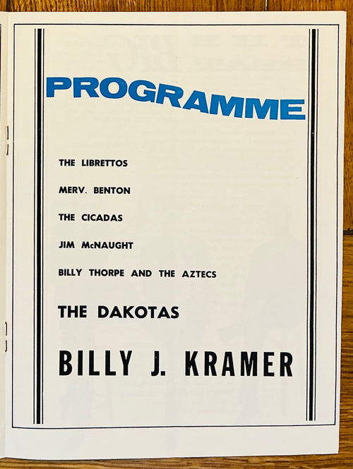 Billy J Kramer Original Concert Programme Majestic Kerridge Odeon Christchurch 12th Sep 1964