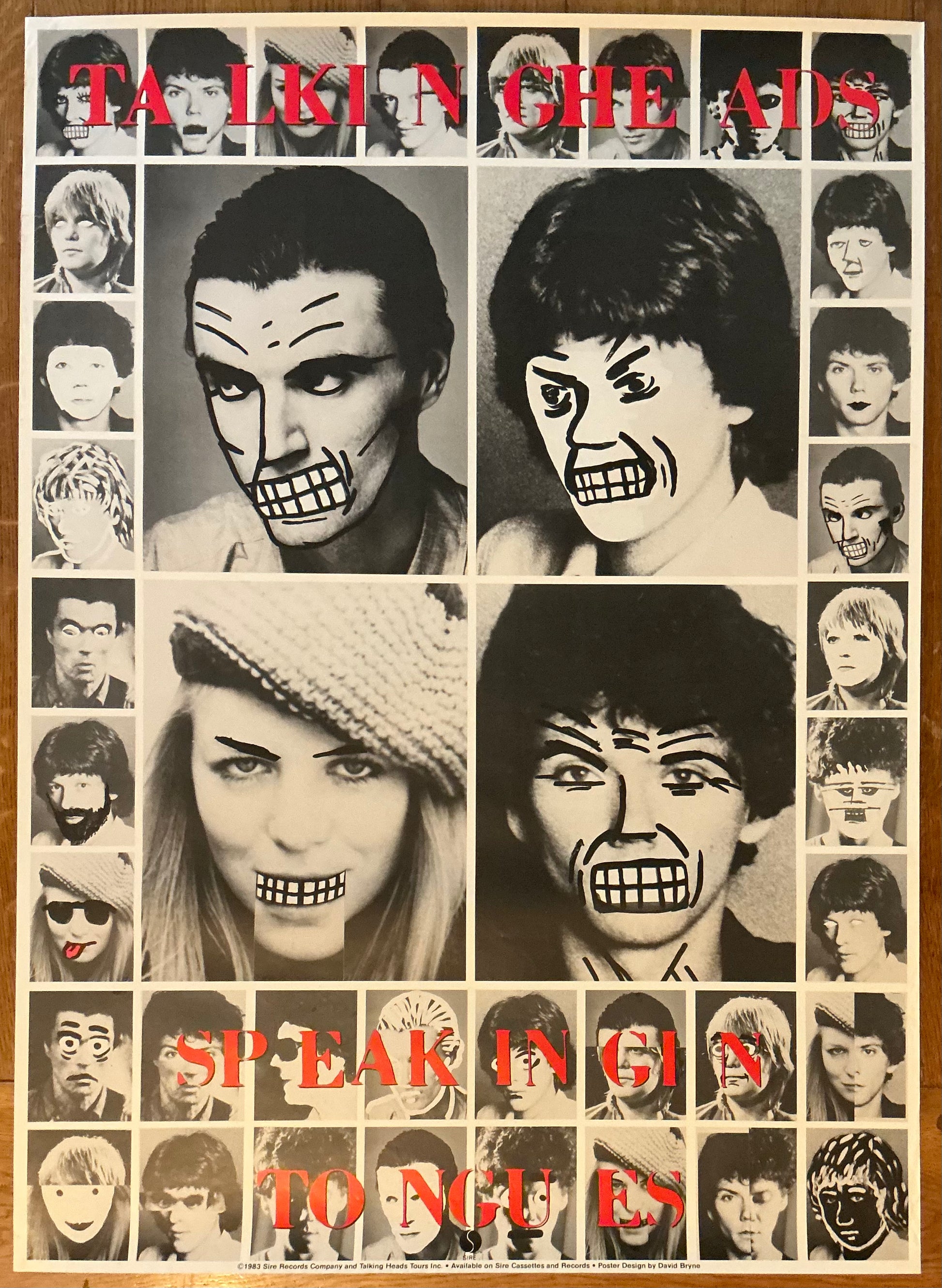Talking Heads Speaking in Tongues Original Promo Poster Sire Records 1983