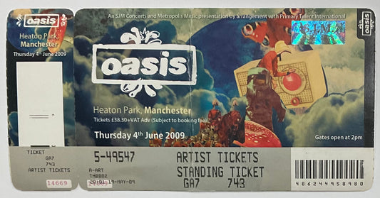 Oasis Original Rare Concert Ticket Heaton Park Manchester 4th Jun 2009