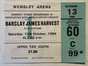 Barclay James Harvest Original Used Concert Ticket London 1984