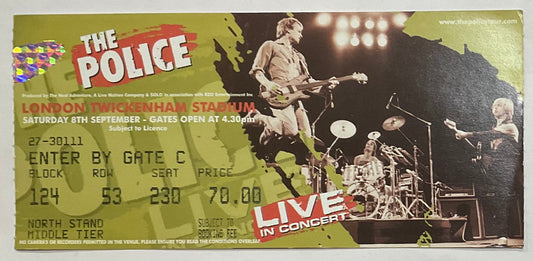 Police Original Used Concert Ticket Twickenham Stadium London 8th Sept 2007