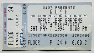 Rush Original Concert Ticket Maple Leaf Gardens Toronto 7th May 1994