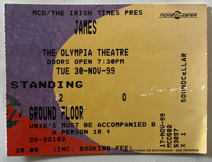 James Original Used Concert Ticket Olympia Theatre Dublin 30th Nov 1999
