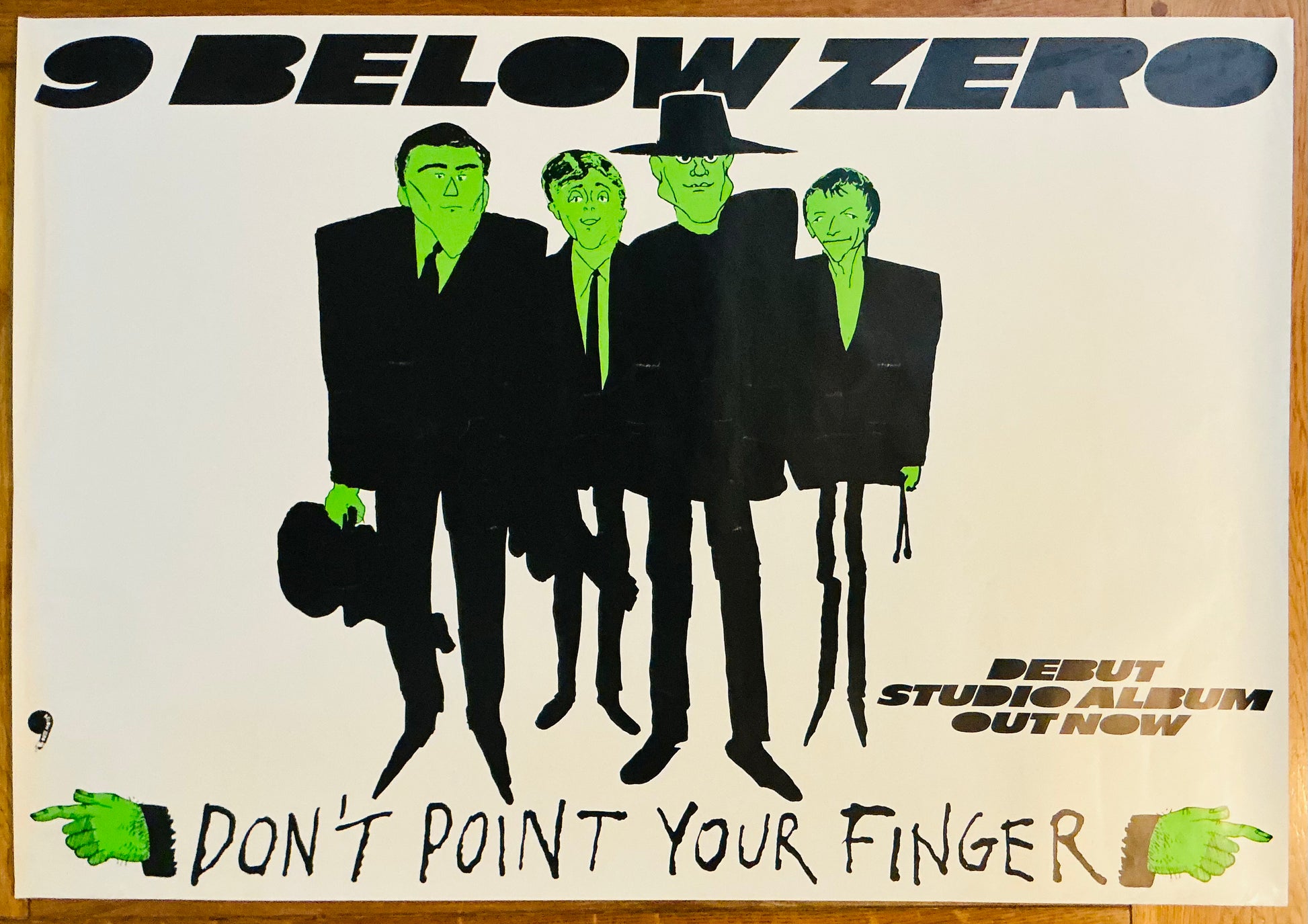 Nine Below Zero Don’t Point Your Finger Original Promo Poster A & M Records 1981