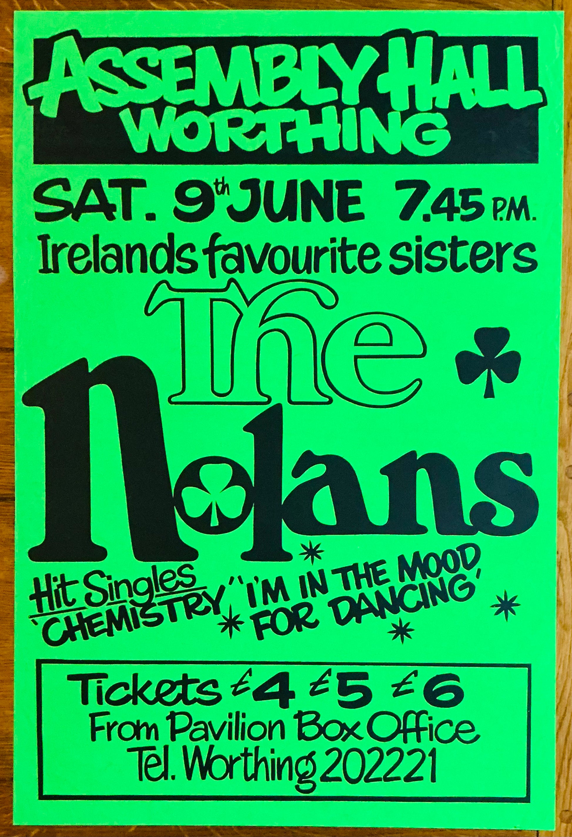Nolans Original Promo Concert Tour Poster Assembly Hall Worthing 9th Jun 1984