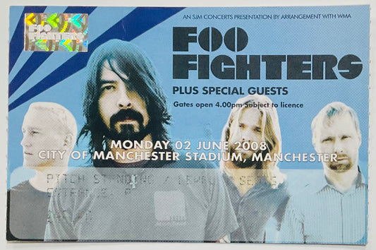 Foo Fighters Original Used Concert Ticket City of Manchester Stadium 2nd Jun 2008