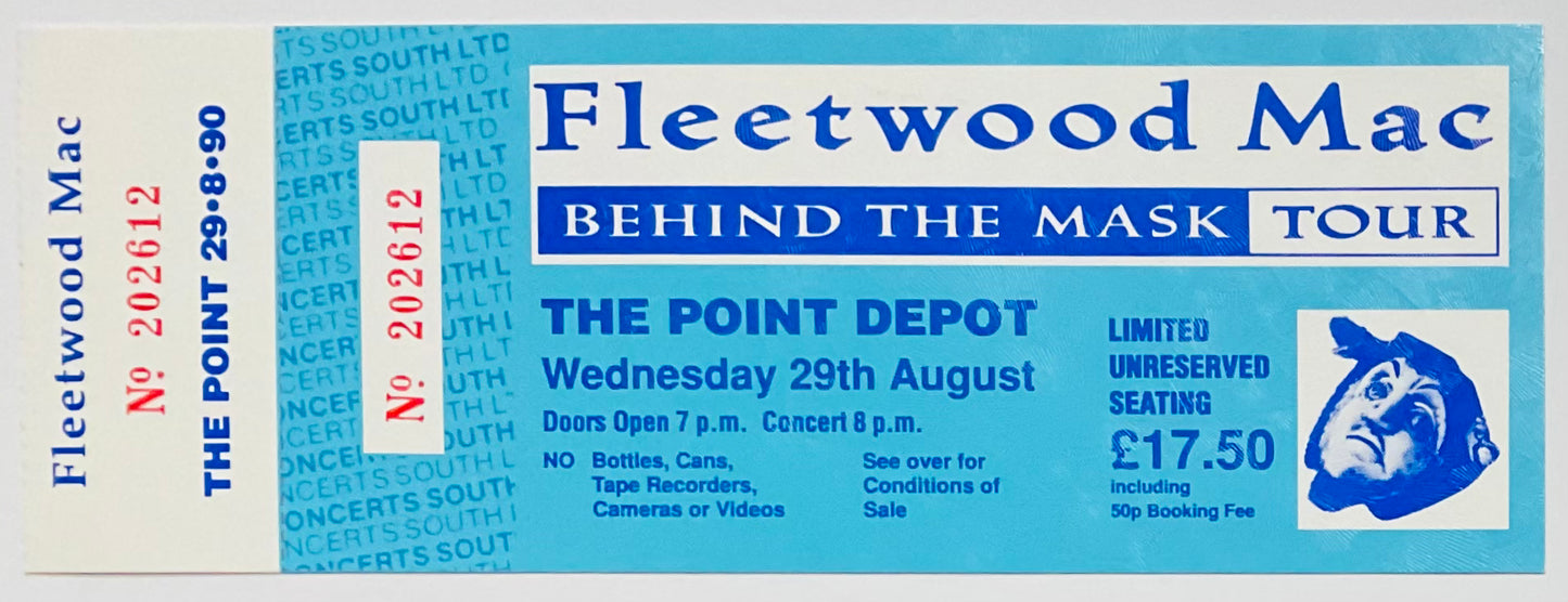 Fleetwood Mac Original Unused Concert Ticket Point Theatre Dublin 29th Aug 1990