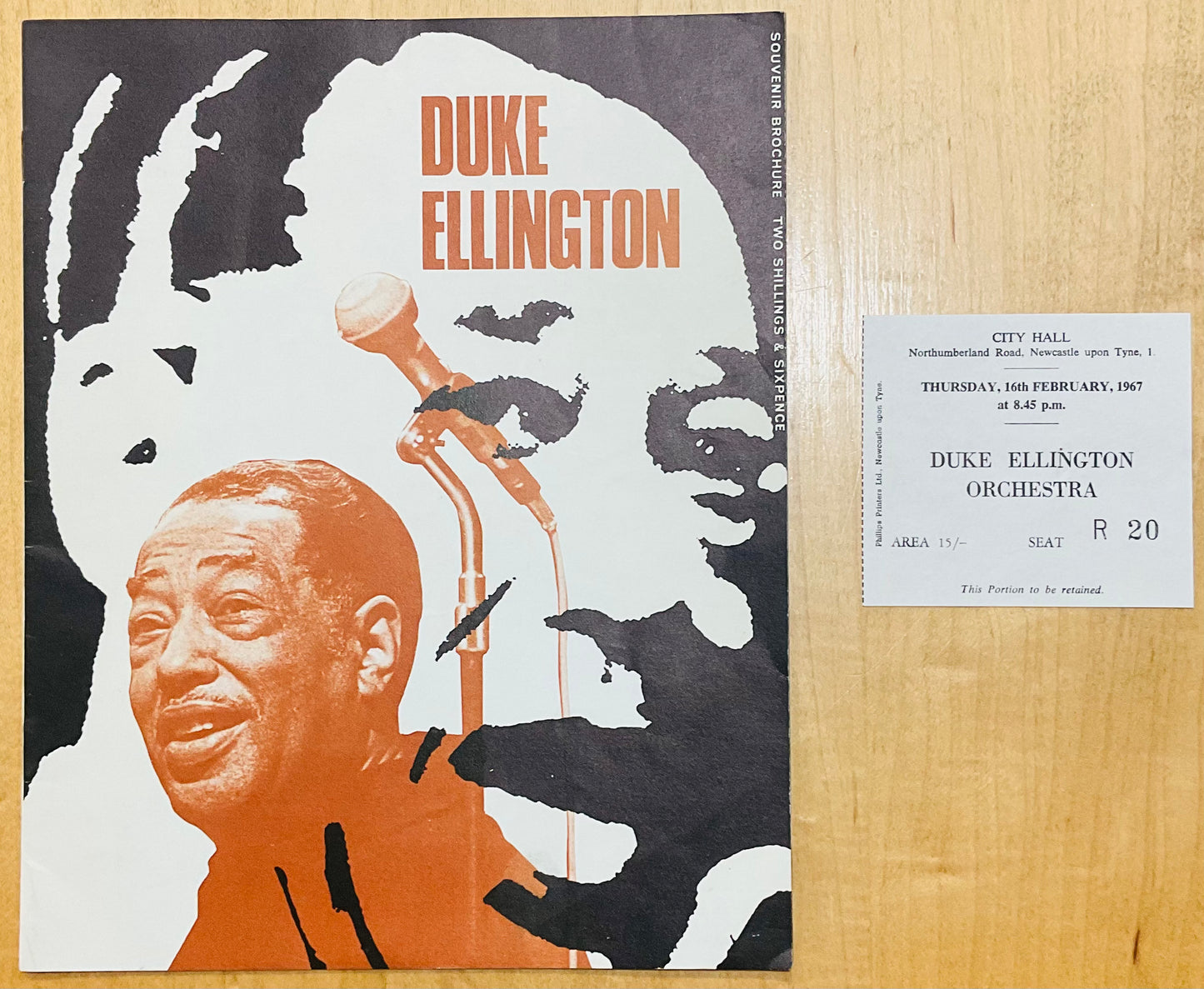 Duke Ellington Original Concert Programme and Ticket City Hall Newcastle 16th Feb 1967