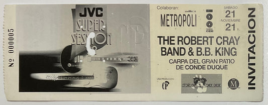 BB King Robert Cray Original Used Concert Ticket Carpa Del Gran Patio Madrid 21st Nov 1992