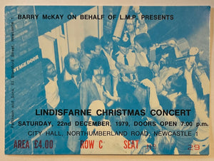Lindisfarne Original Used Concert Ticket City Hall Newcastle 22nd Dec 1979