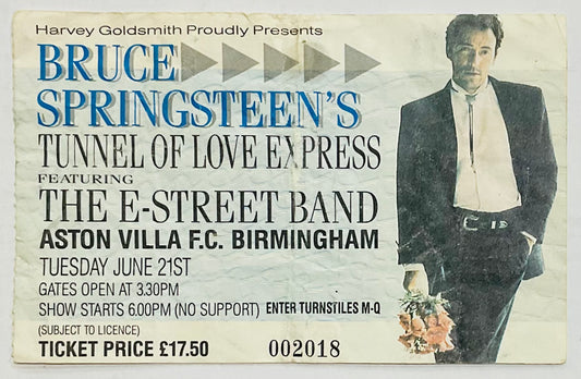 Bruce Springsteen Original Used Concert Ticket Aston Villa FC Birmingham 21st Jun 1988