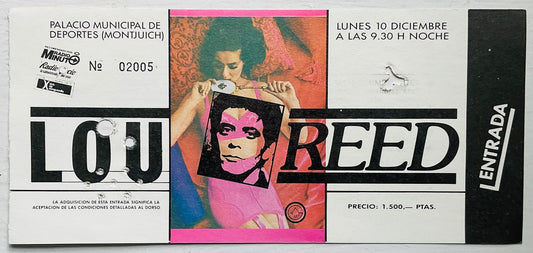 Lou Reed Original Used Concert Ticket Palacio Municipal de Deportes Barcelona 10th Dec 1984