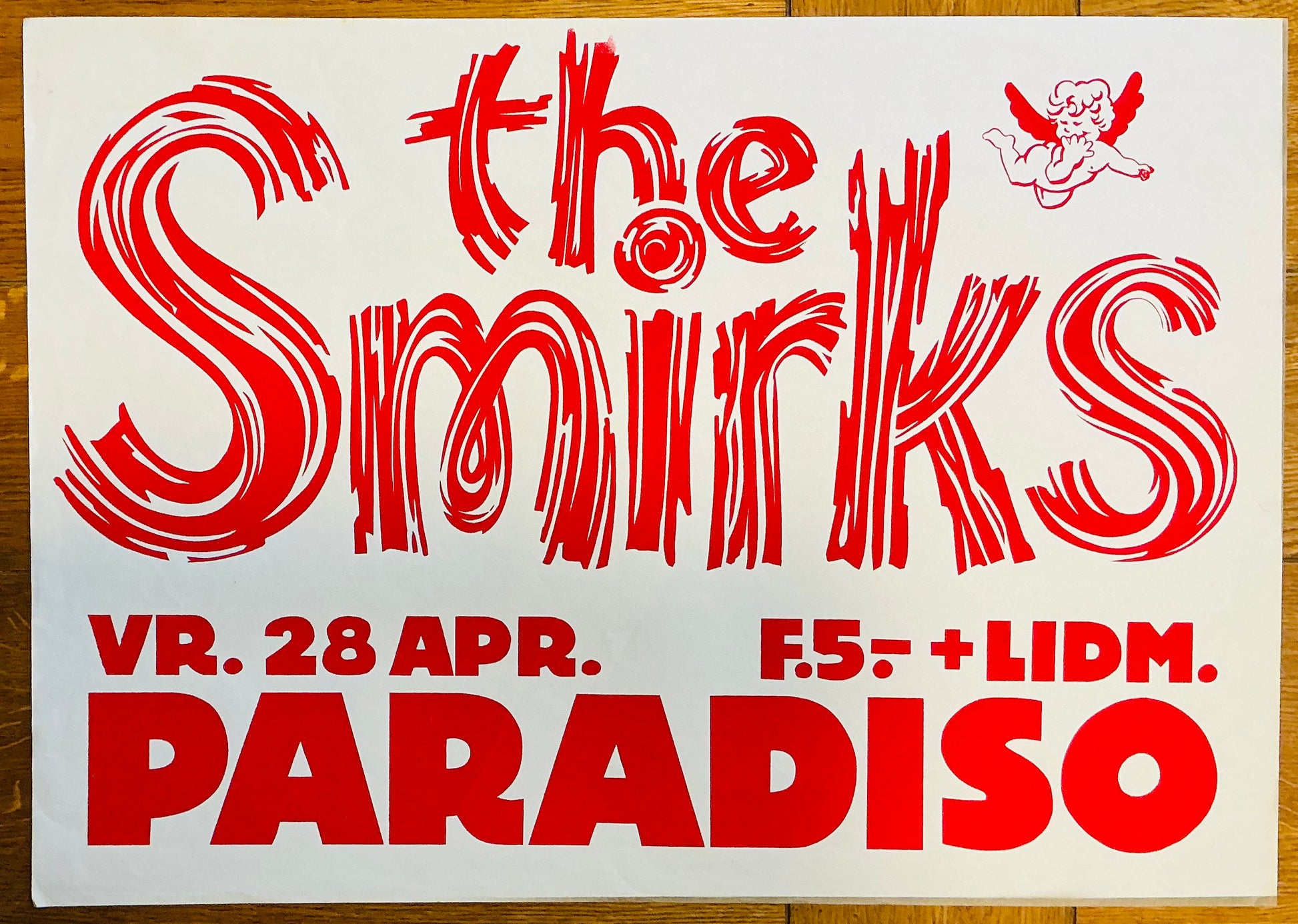 Smirks Original Concert Tour Gig Poster Paradiso Club Amsterdam 28th Apr 1978