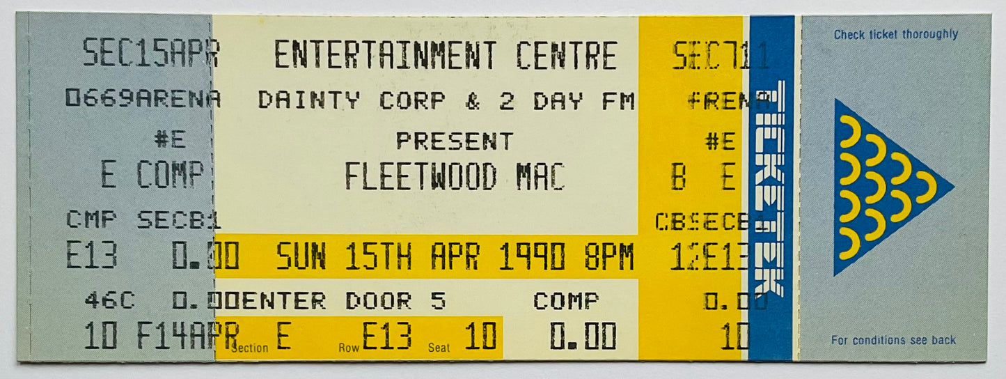 Fleetwood Mac Original Unused Concert Ticket Entertainment Centre Sydney 15th Apr 1990