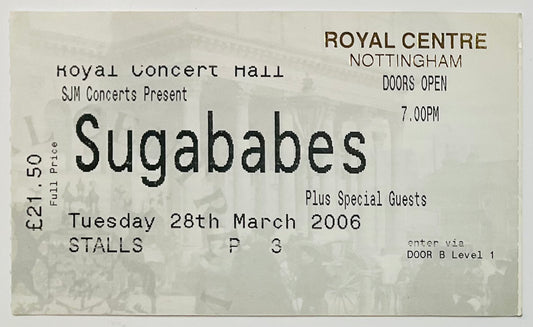 Sugababes Original Used Concert Ticket Royal Centre Nottingham 28th March 2006