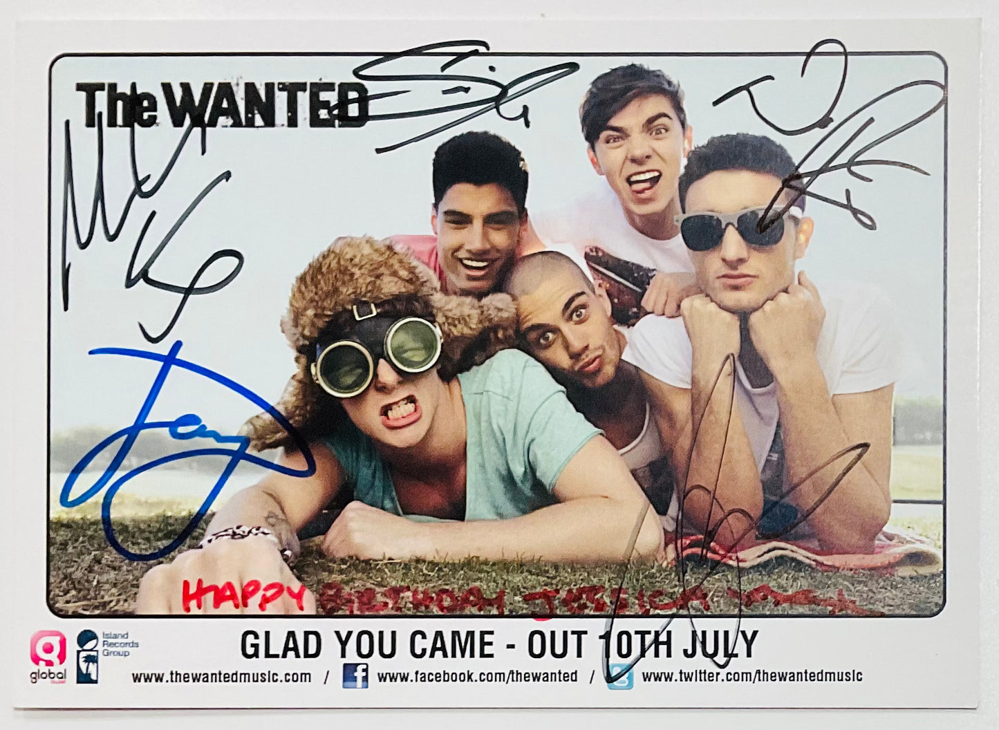 Wanted Glad You Came Original Promo Publicity Card Island Records 2011