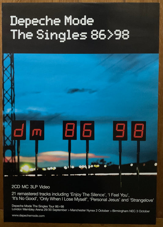 Depeche Mode The Singles 86>98 Original Promo Poster Mute Records UK Tour 1998