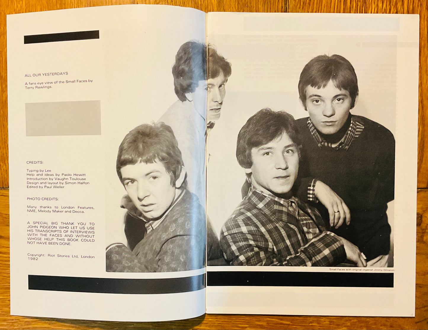 Small Faces All Our Yesterdays Terry Rawlings Original Softback Book Riot Books UK 1982