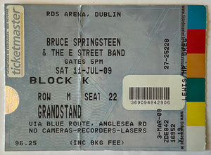 Bruce Springsteen Original Used Concert Ticket RDS Arena Dublin 11th Jul 2009