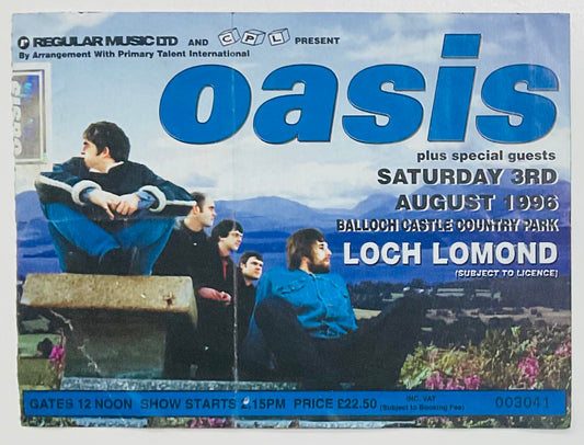 Oasis Original Used Concert Ticket Lock Lomond 3rd Aug 1996