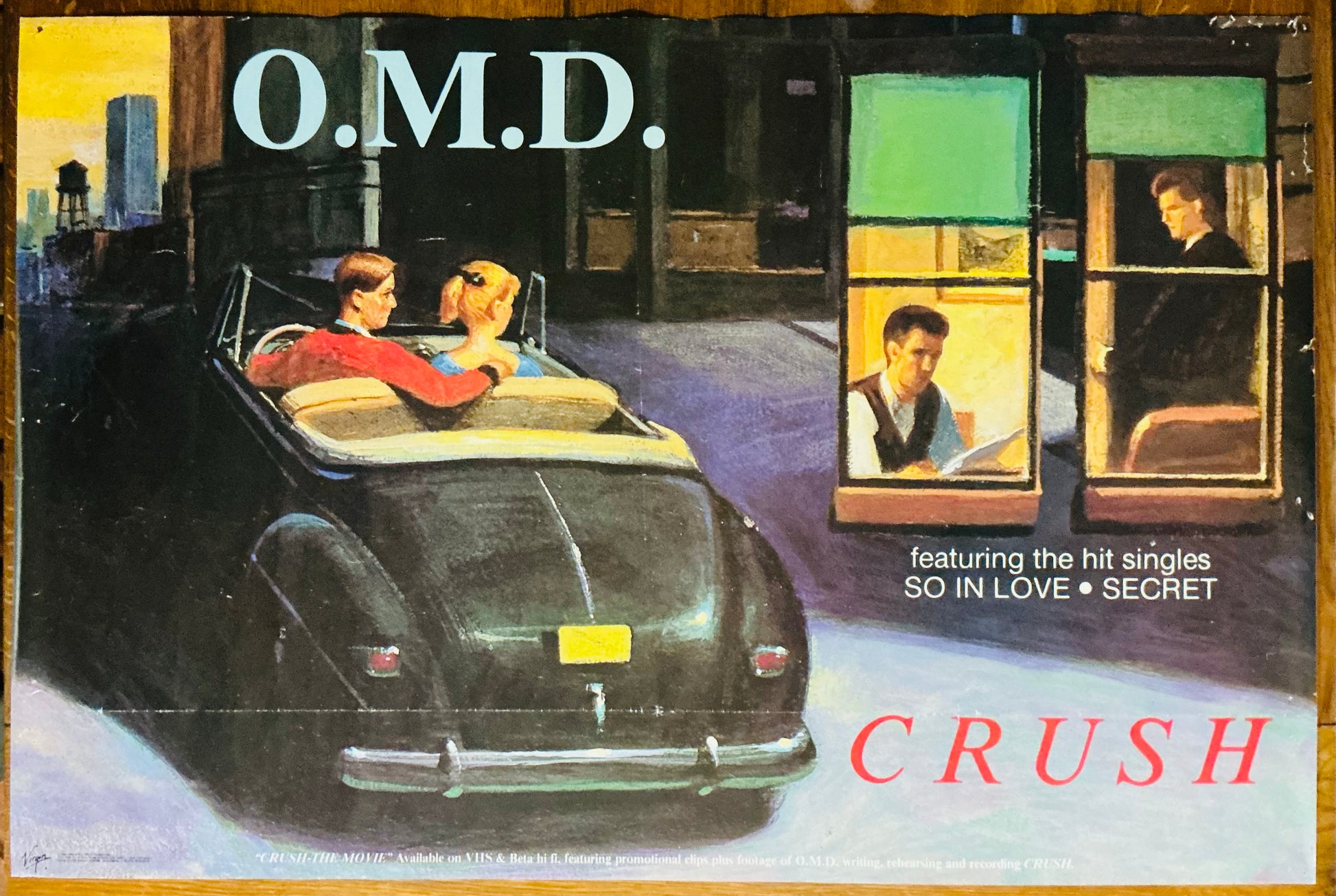 Orchestral Manoeuvres in the Dark OMD Crush Original Promo Poster Virgin Records 1985